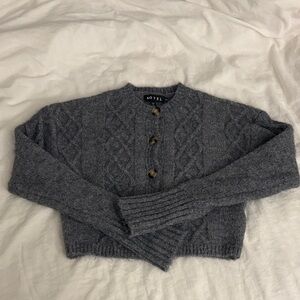 Motel Rigel Cardigan in Cable Knit Grey